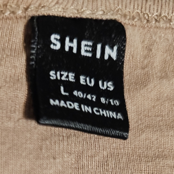 SHEIN Scoop Neck Knit Tan Crop Top Size Large - Picture 2 of 5